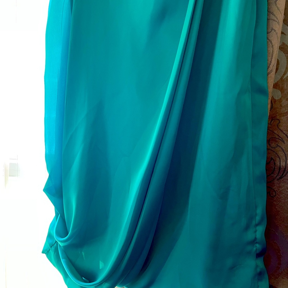 Teal Satin Dress
